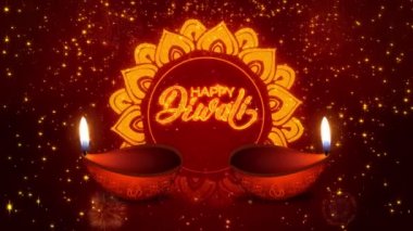 Diwali, Deepavali ya da Dipavali için şömineli Diya lambası, Hint Işık Festivali 4K arka planı