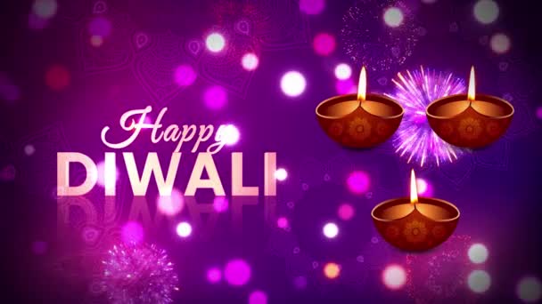 4K Video Loop Animation Happy Diwali, festival of lights. Burning diya  lamps. Diwali celebration. — Stock Video ©  #509604926