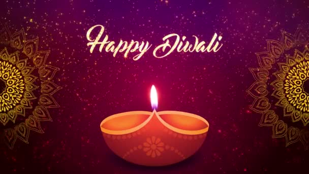 Gran indio Diwali, Deepavali tradicional. Festival de luces festival de pooja Loop Fondo — Vídeo de stock