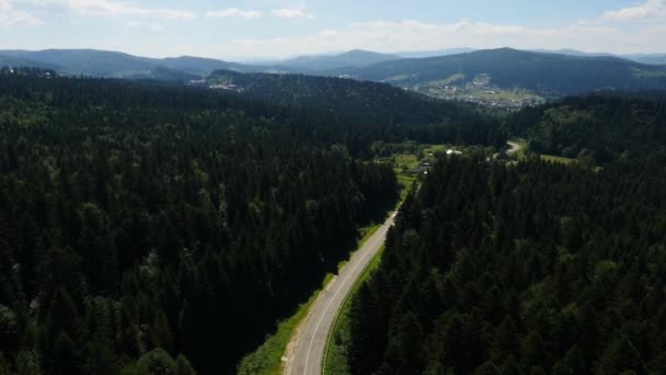 Aerial deux voiture blanche en mouvement — Video