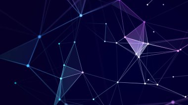 Üçgen uzay formları. Bilgi akıyor. Sinirsel ağların teknolojik temeli. 3B görüntüleme.