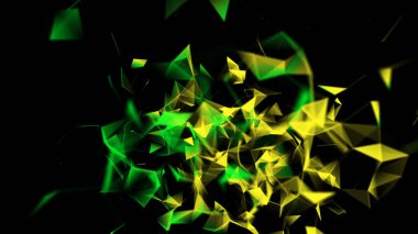 Üçgen uzay formları. Bilgi akıyor. Sinirsel ağların teknolojik temeli. 3B görüntüleme.