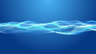 Dalgalar, sessiz kodları ışıltılı bir matrisle iletir. Parçacıklar dijital hareketle atıyor. Üç Boyut