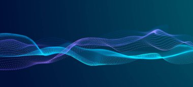 Dalgalar, sessiz kodları ışıltılı bir matrisle iletir. Parçacıklar dijital hareketle atıyor. Üç Boyut