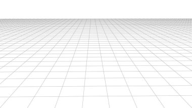 Vektör ufuk çizgileri. Perspektif derinliği boyutu şekillendirir. Şebeke iskeleti. 3 boyutlu uzay geometrik olarak ortaya çıkar.