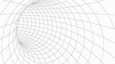 Soyut 3D tünel. Solucan deliğini yönlendir. Izgaradan yol.