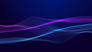 Dalgalar, sessiz kodları ışıltılı bir matrisle iletir. Parçacıklar dijital hareketle atıyor. Üç Boyut