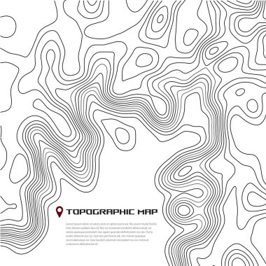 Topografik harita. Çeşitli yolların ana hatları. Vektör çizimi. Haritacılık