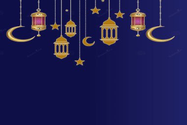 Ramadhan kareem İslami asılı fener vektör çizimi.