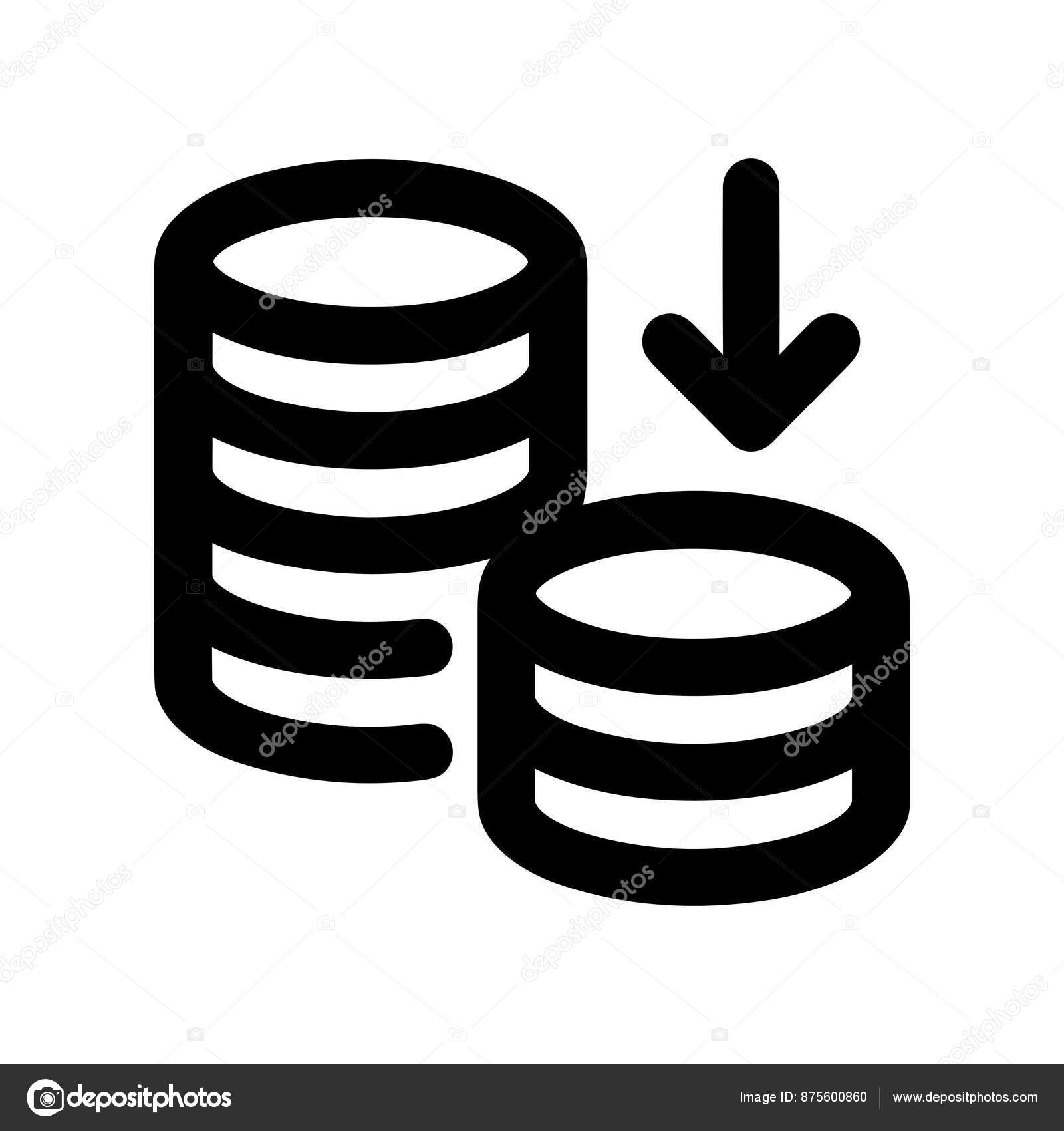 Garis Besar Stack Koin Sederhana Menurunkan Ikon Elemen Keuangan Transaksi