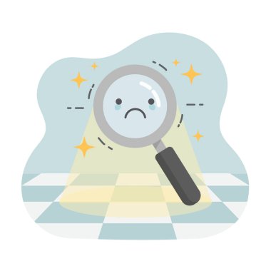 Ağlayan Cam Düz Tasarım Vektörü Boş Durum UI Arama Hatası Sayfası ResmiComment