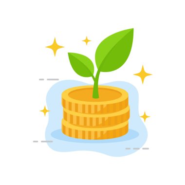 Finansal Yatırım Büyümesi Konsepti düz tasarım vektör illüstrasyonu iş ve tasarruf için boş durum ui