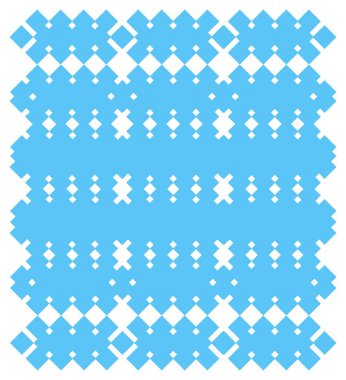 Açık mavi elmas şekilleri ve beyaz negatif uzay içeren tekrarlayan geometrik desen dokulu bir görsel efekt yaratır..