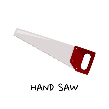 El testeresinin detaylı çizimi. Beyaz arkaplanda izole edilmiş onarım için basit vektör aracı.