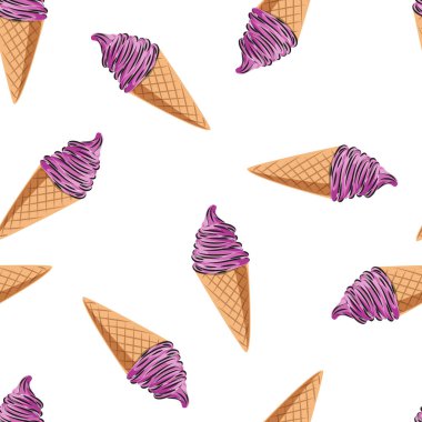 Pembe dondurmalı kusursuz vektör deseni. Kartlar, davetiyeler, düğün veya bebek partisi albümleri ve albümler için arkaplan.
