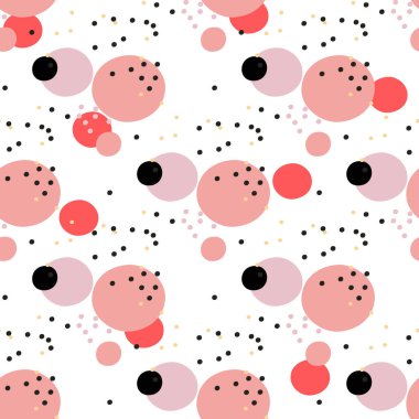 Renkli elementlerle soyut ve pürüzsüz desen. Tasarımın için vektör dokusu. Kaotik boyalı şekilli basit modern doku..