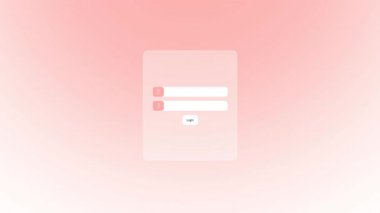 Beyaz bir arkaplan üzerinde titreşimli pembe bir parıltı içeren giriş arayüzü animasyonu, aktif ve doğrulanmış bir durumu, gelecekteki UI / UX, web giriş ekranları ve modern uygulama tasarımları için ideali sembolize eder.