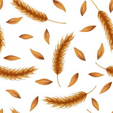 Buğday ve tahıllı suluboya desenli. Pastaneler, kafeler, ambalajlar, menüler ve çiftlik markaları için mükemmel. Yiyecek ve tarım temaları için elle çizilmiş rustik tasarım. Hasat et