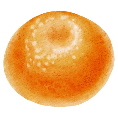 Mandalina. Portakal rengi bir mandalinanın suluboya çizimi. Tropikal bir meyve. Bu taze narenciye meyvesi yeni yıl tasarımları, ambalajlar, tebrik kartları, mutfak dekorasyonu ve markalaşma için mükemmel.