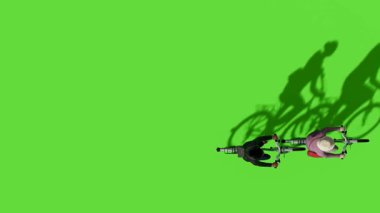 Üst Görünüm Yürüyen İnsanlar Yeşil Ekran