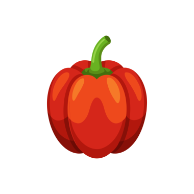 Siyah üzerine canlı kırmızı çan biberi illüstrasyonu, taze gıda pazarlaması için mükemmel.