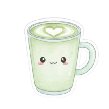 Çizgi film etiketi. Tatlı çay fincanı.