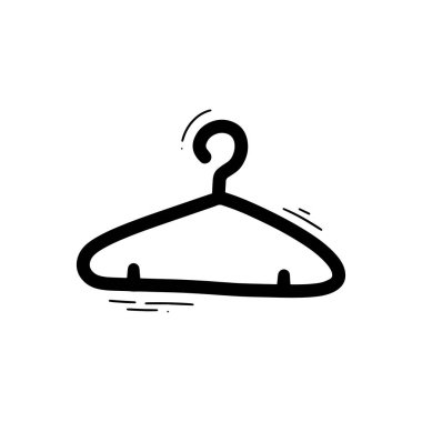 El Çizimi Askısı Çizimi. Doodle Vektörü. Beyaz Arkaplanda İzole EPS 10 Vektörü