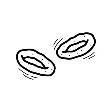 Hand Drawn Onion Ring Illustration. Doodle Vector. Isolated on White Background - EPS 10 Vector