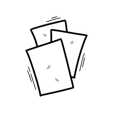 El Kağıtları Çizimi. Doodle Vektörü. Beyaz Arkaplanda İzole EPS 10 Vektörü