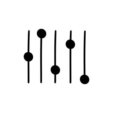 El Çizimi Ses Seviyesi İllüstrasyonu. Doodle Vektörü. Beyaz Arkaplanda İzole EPS 10 Vektörü