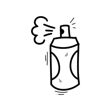El yapımı sprey boya kutusu tasviri. Doodle Vektörü. Beyaz Arkaplanda İzole EPS 10 Vektörü