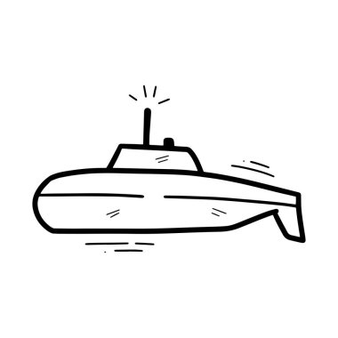 El Çekimi Denizaltı İllüstrasyonu. Doodle Vektörü. Beyaz Arkaplanda İzole EPS 10 Vektörü