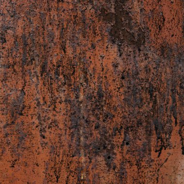 Paslanmış metal bir yüzeyde paslanmış ve eski boyalar var. Katmanları, çizgileri ve dokuları soymak zengin bir endüstriyel bileşim oluşturur..