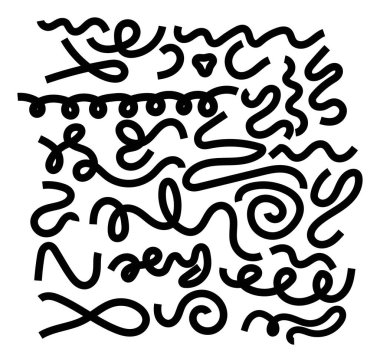 Siyah çizgiler ve eğriler içeren modern ve minimalist bir desen soyut bir tasarım yaratıyor. Bu kusursuz desen arka plan tekstil veya çağdaş ve sanatsal bir dokunuş gerektiren herhangi bir yaratıcı proje için çok yönlüdür. Derinlik ve görsellik ekler.