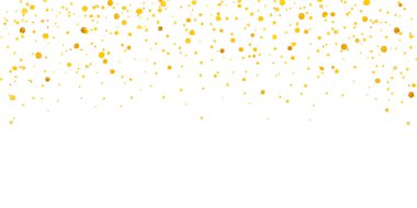 Gold glitter confetti border, golden sparkle isolated on transparent background. Shiny festive celebration design