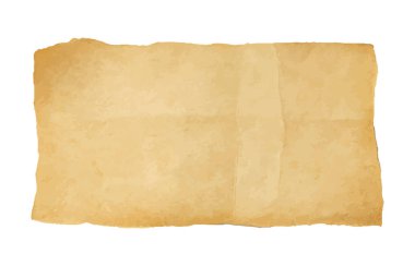 Hatıra defteri ya da retro tasarım için şeffaf arkaplan üzerine izole edilmiş kıvrımları olan eski, yırtık kağıt hurda dokusu