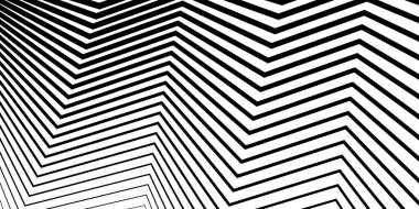 Soyut siyah ve beyaz geometrik çizgiler arka plan, çizgili doku, asgari soyut sanat, modern optik illüzyon tasarımı