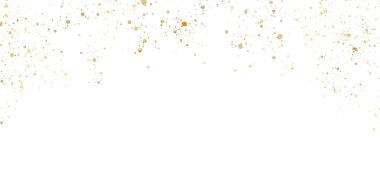 Altın parıltı, altın parıltı parçacıkları, dekoratif ışıltı sınırı, şeffaf arka planda izole