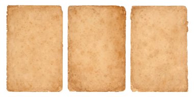 Eskimiş kağıt seti, eski doku kağıtları, eskimiş bej kahverengi arka planlar, örtüler, sıkıntılı grunge izole boş şablonlar.