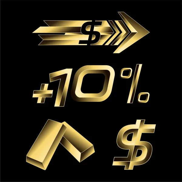 Altın iş simgesinin vektör kümesi