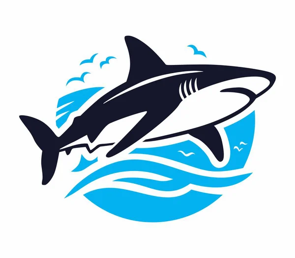 Köpek balıklı vektör logosu