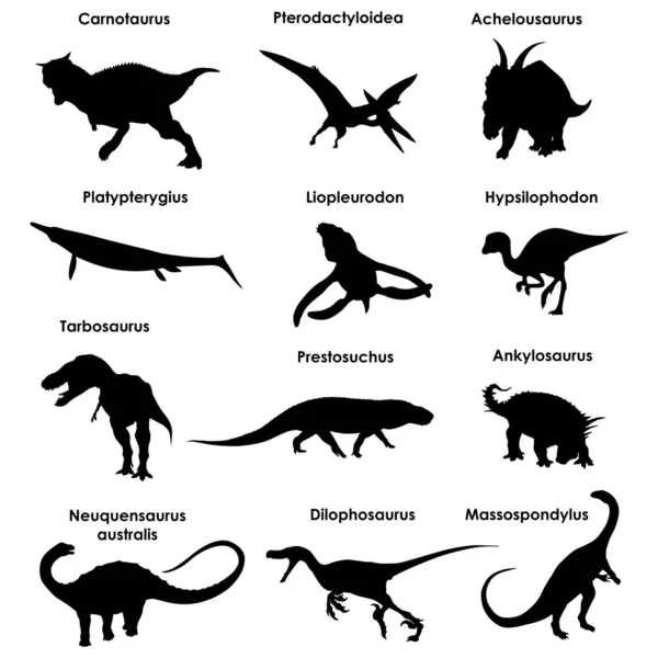 Dinozor siluetleri kümesi