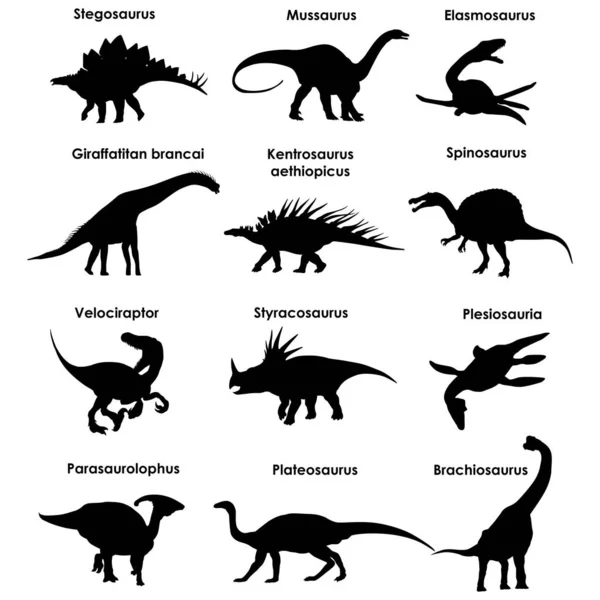 Dinozor siluetleri kümesi