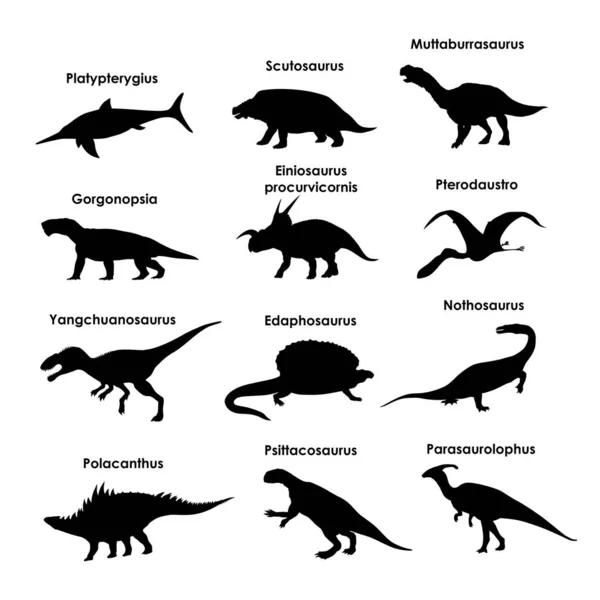 Dinozor siluetleri kümesi