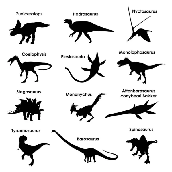Dinozor siluetleri kümesi