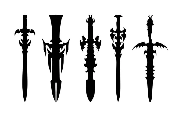 Fantezi kılıç siluetleri koleksiyonu.
