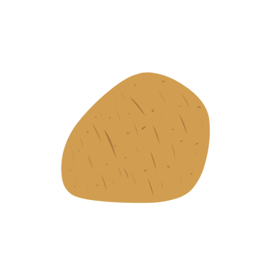 Düz dizayn Patates Çizimi. Patates illüstrasyonu. Patates çizimi çizgi film tasarımı. Patates dilimleri. 