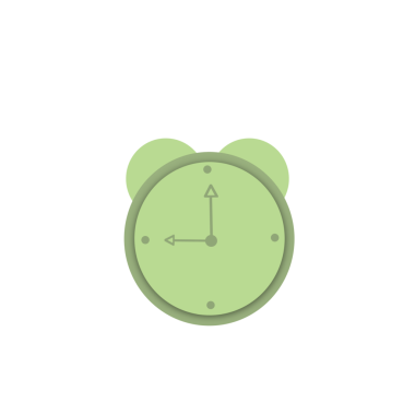 Çalar saatin bir yansıması. Çalar saatin çizimi. 