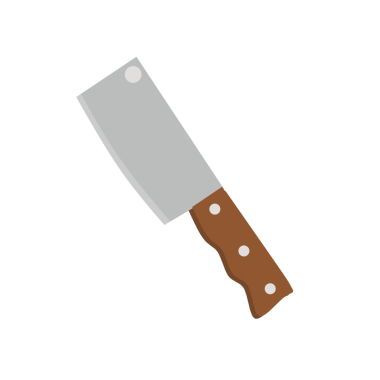 Mutfak Bıçağı 'nın tasviri. Düz bıçak tasarımı. Çizgi film tarzında bıçak illüstrasyonu