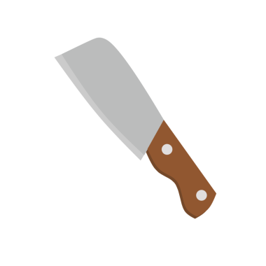 Mutfak Bıçağı 'nın tasviri. Düz bıçak tasarımı. Çizgi film tarzında bıçak illüstrasyonu